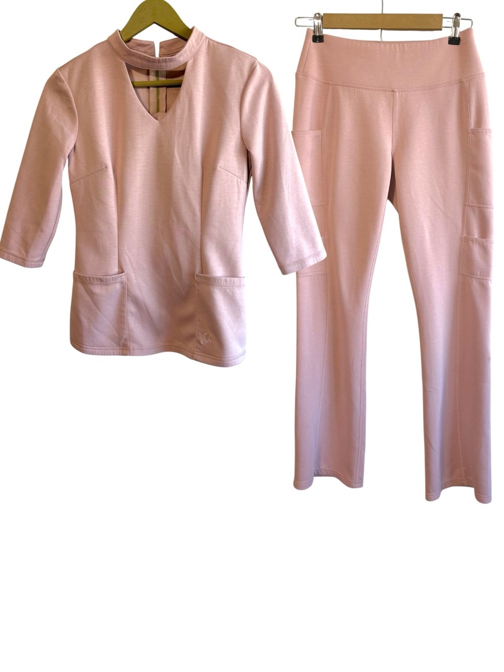 Unbranded Pink Women's Two-Piece Scrub Set - Top & Pants